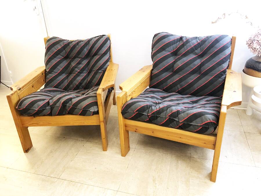 Pair of Scandinavian armchairs, 1970