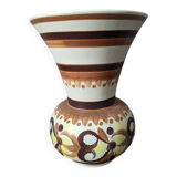 Quimper ceramic vase, handmade pottery, country decoration