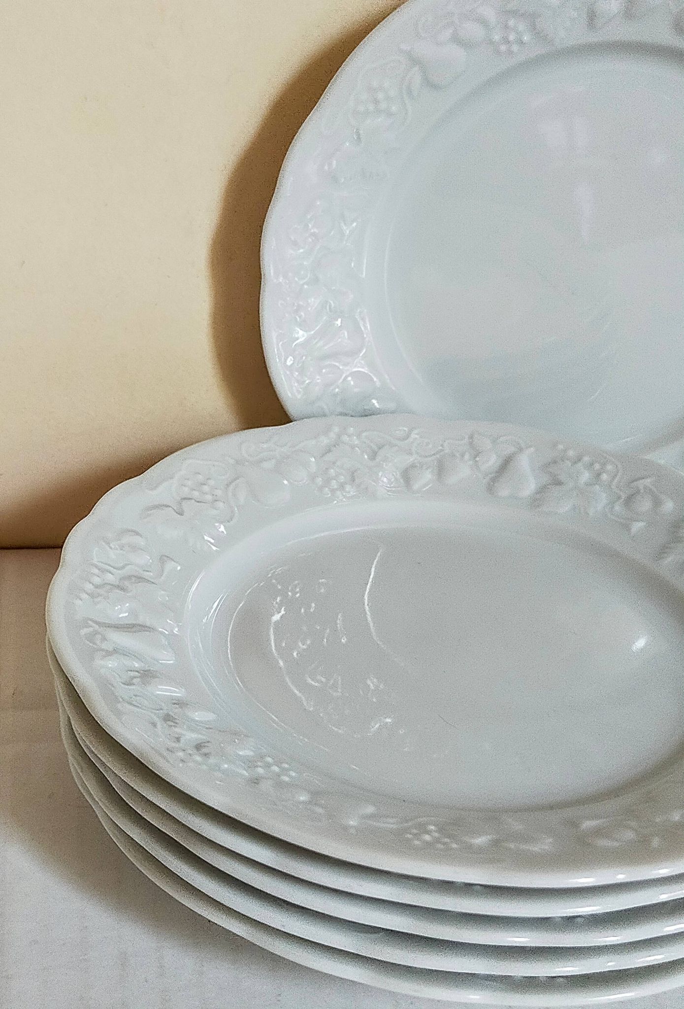 Six vintage Philippe Deshoulières Limoges California porcelain bread plates