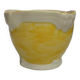 Earthenware planter with towel painting decor
