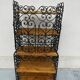 Antique display cabinet in wrought iron and wood