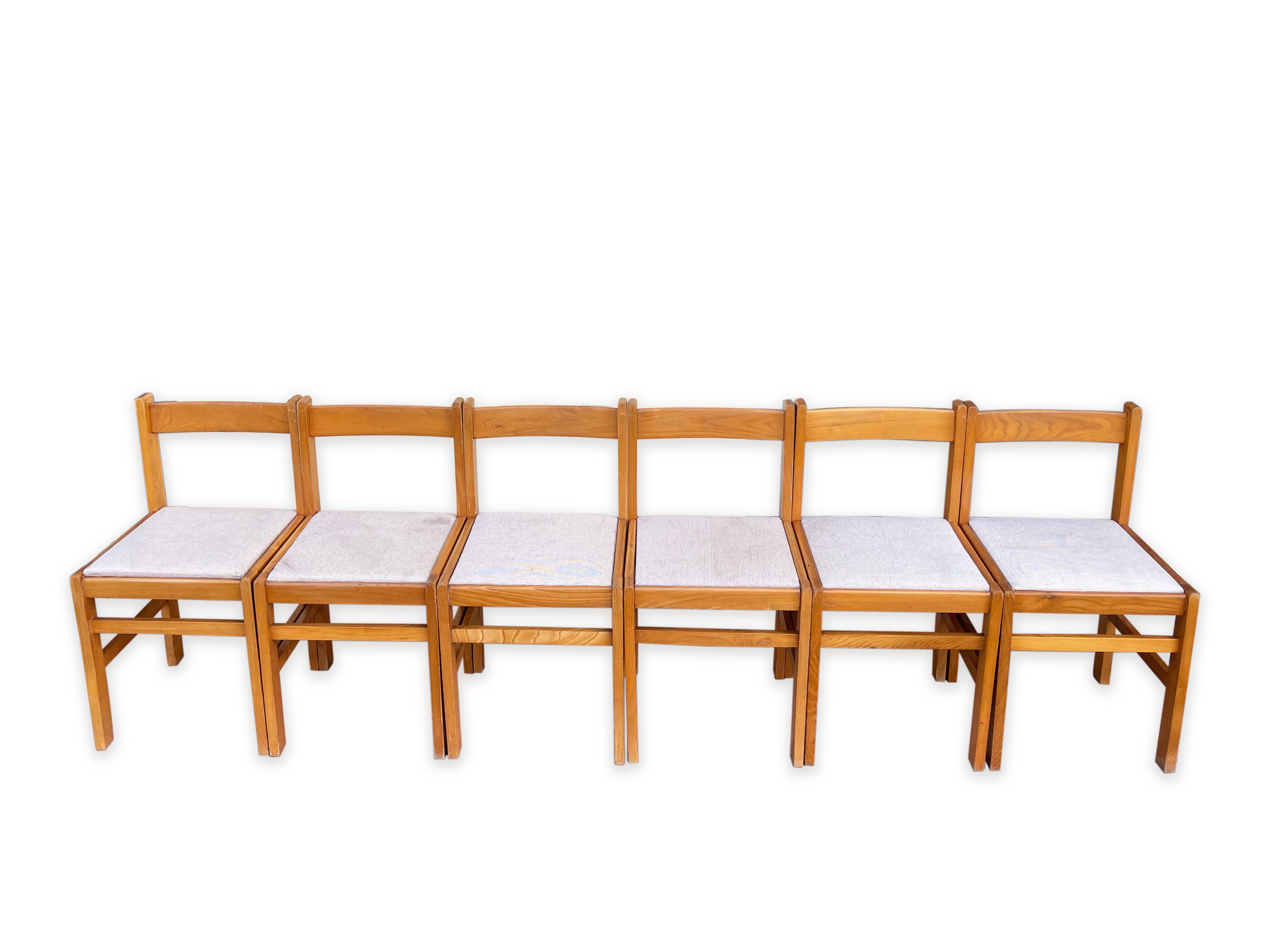 Ensemble de 6 chaises de cuisine italiennes, 1960