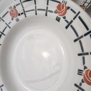 Set of 6 old St Amandinoise St Amand vintage soup plates