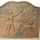 Plaque cheminée fonte scène chasse xxe old cast iron fireback