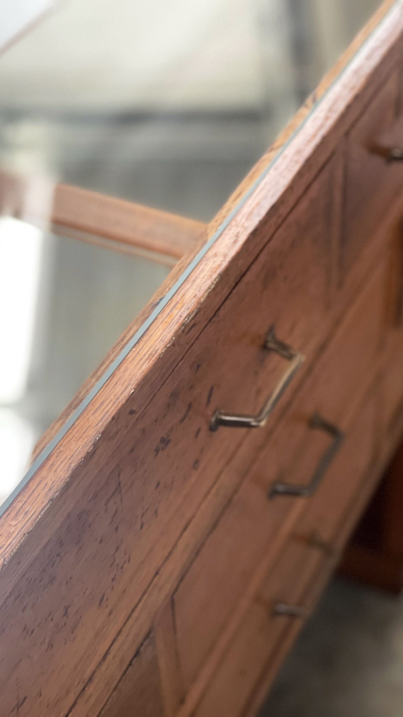2 Showcases furniture of loom with drawers oak wood jewelry Art Deco 1930' compass feet