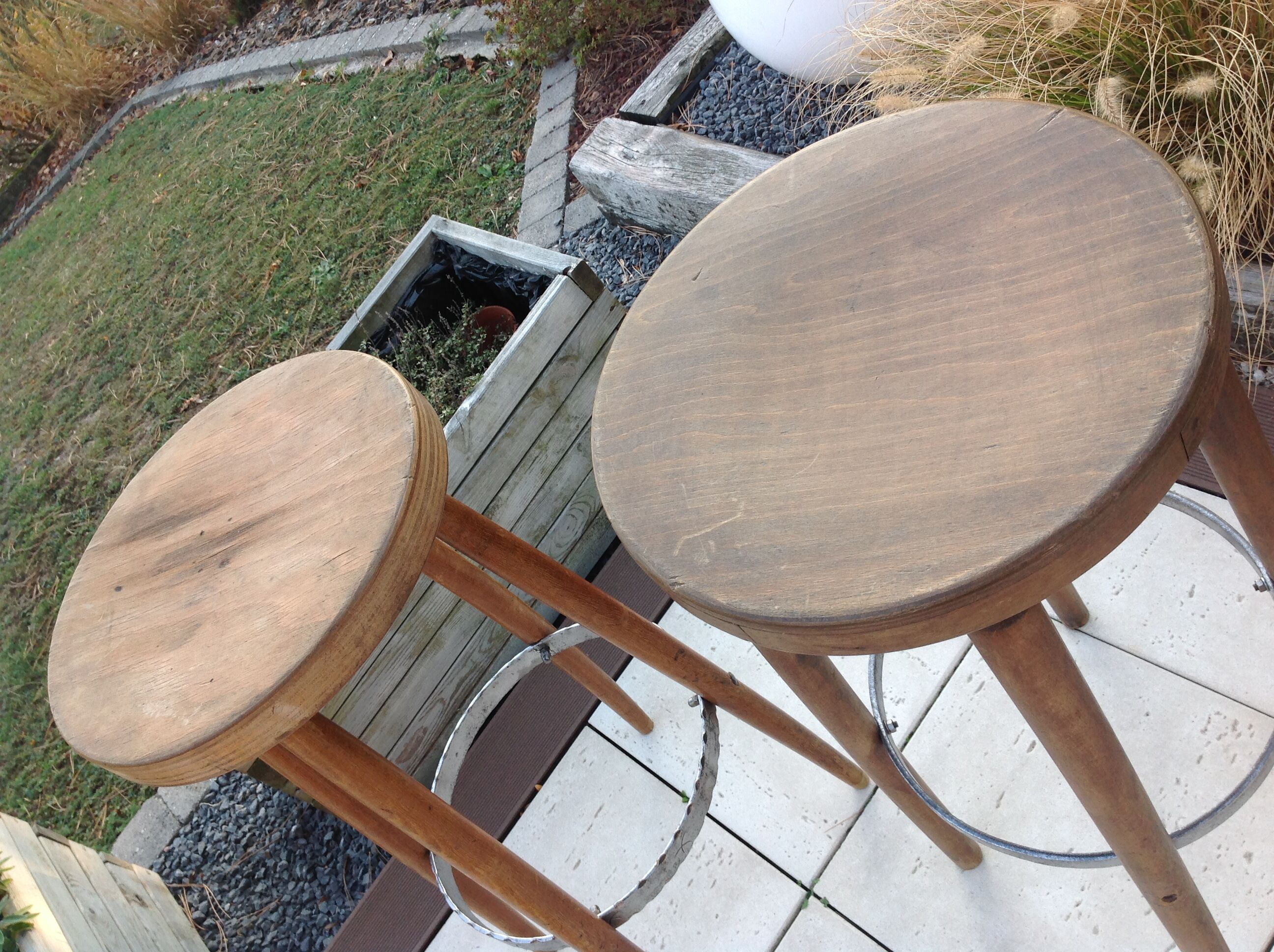 Pair of old stools  60/70