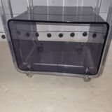 Plexiglas shelf on casters from the 70s