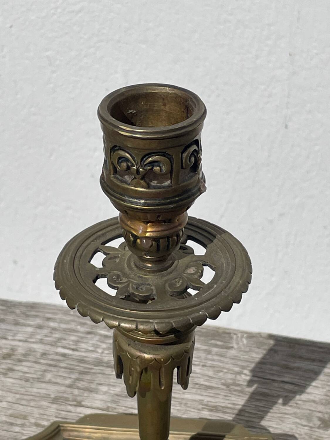 Bougeoir Victorien en bronze doré