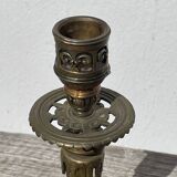 Bougeoir Victorien en bronze doré