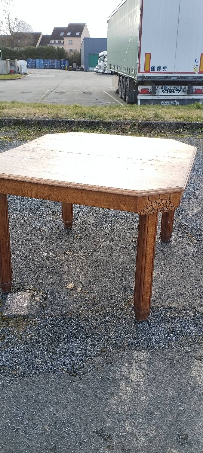 Solid wood art deco table, with extensions