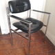 Office armchair vintage design 1940/1960 black leather and chrome