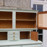 Renovated vintage Mado sideboard – Celadon green & natural cane