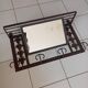 Wall-mounted coat rack mirror in wrought iron – Rustic / country style