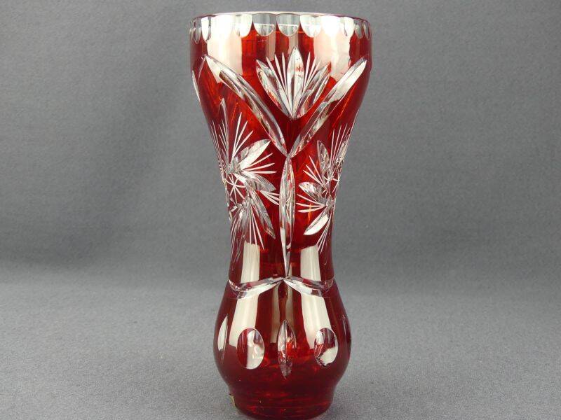 Cut crystal vase from Bohemia