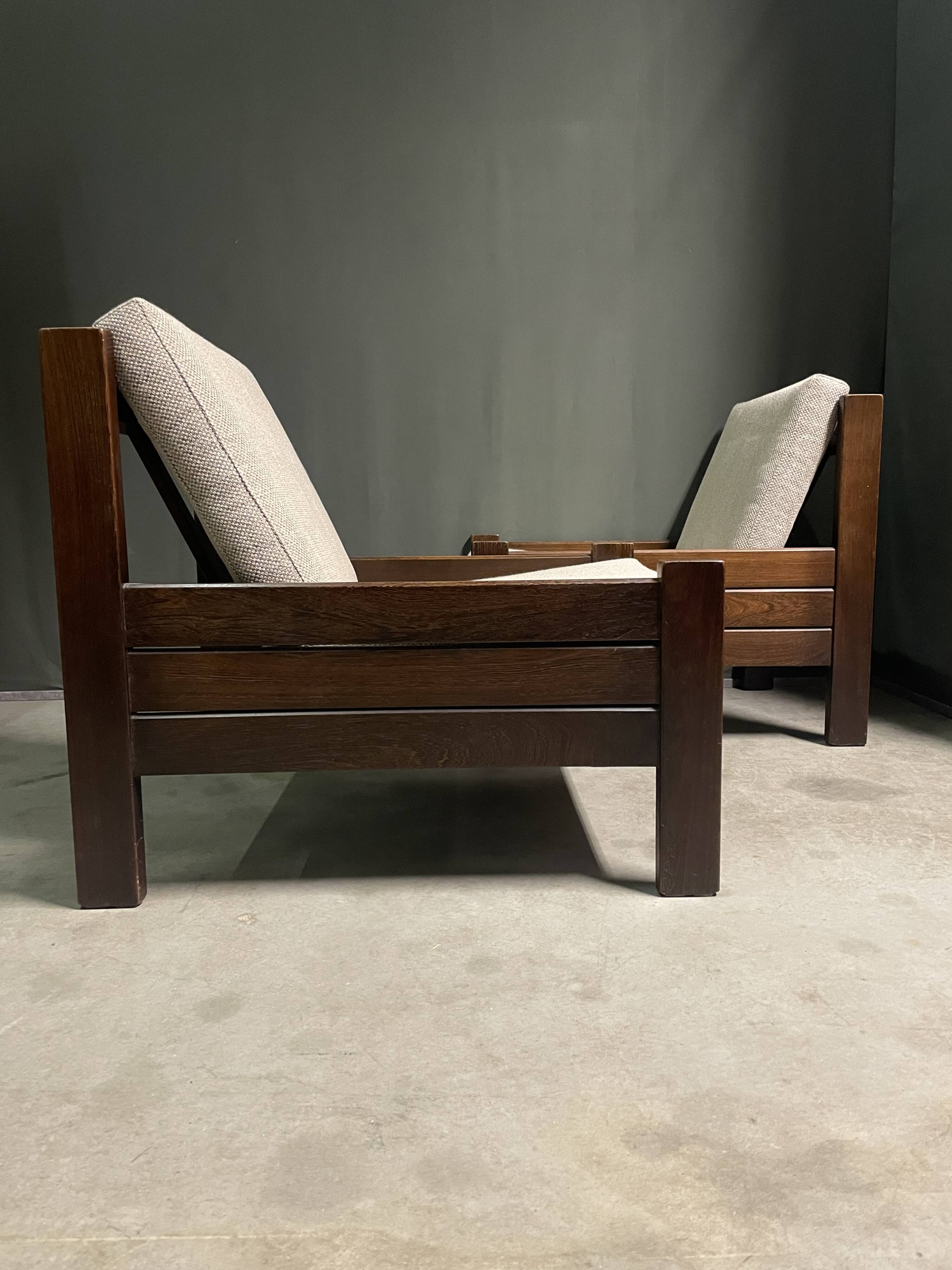 Two modernist lounge chairs from the 1960s.