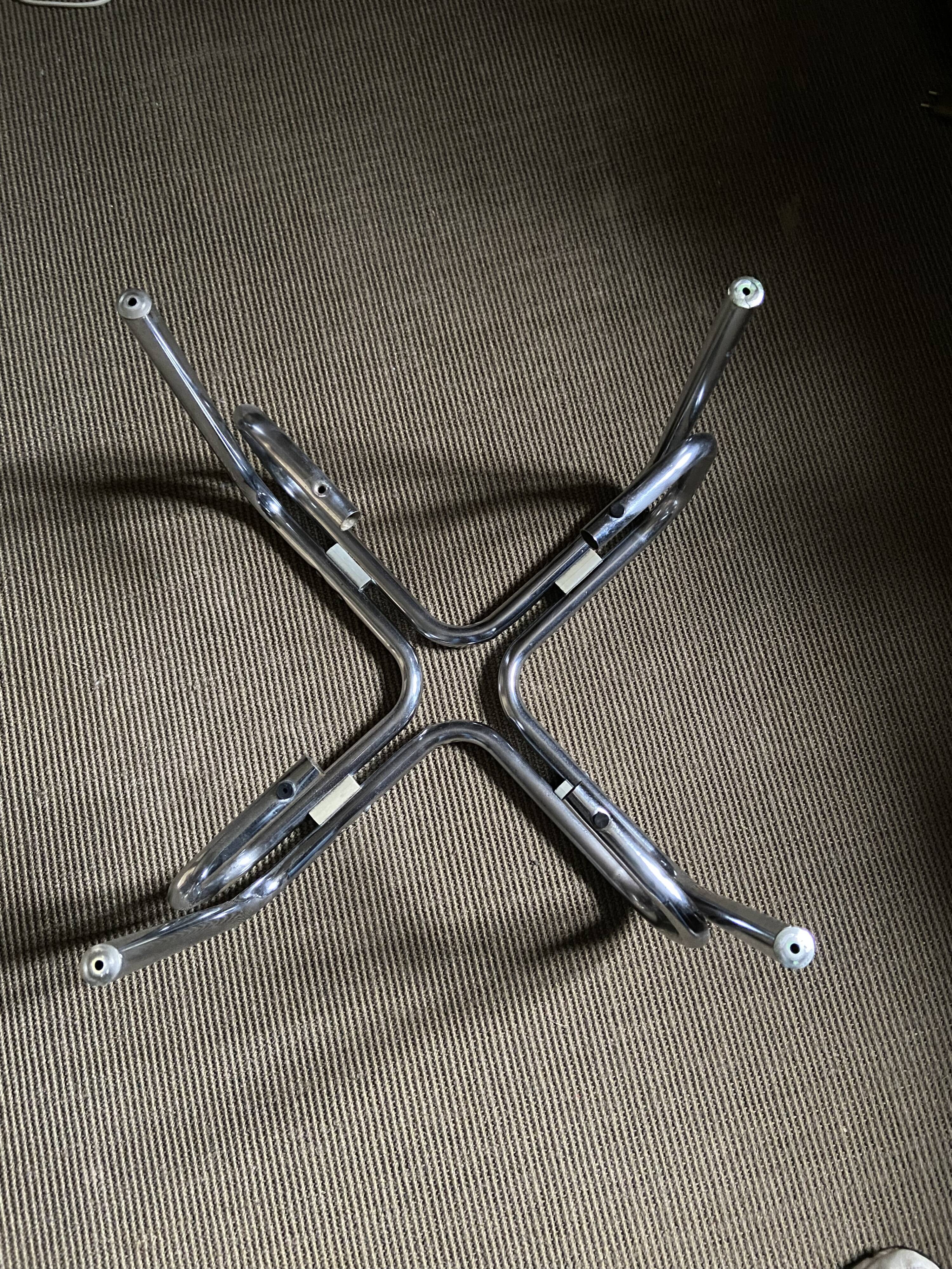 Coffee table chrome and smoked glass round 70s space age