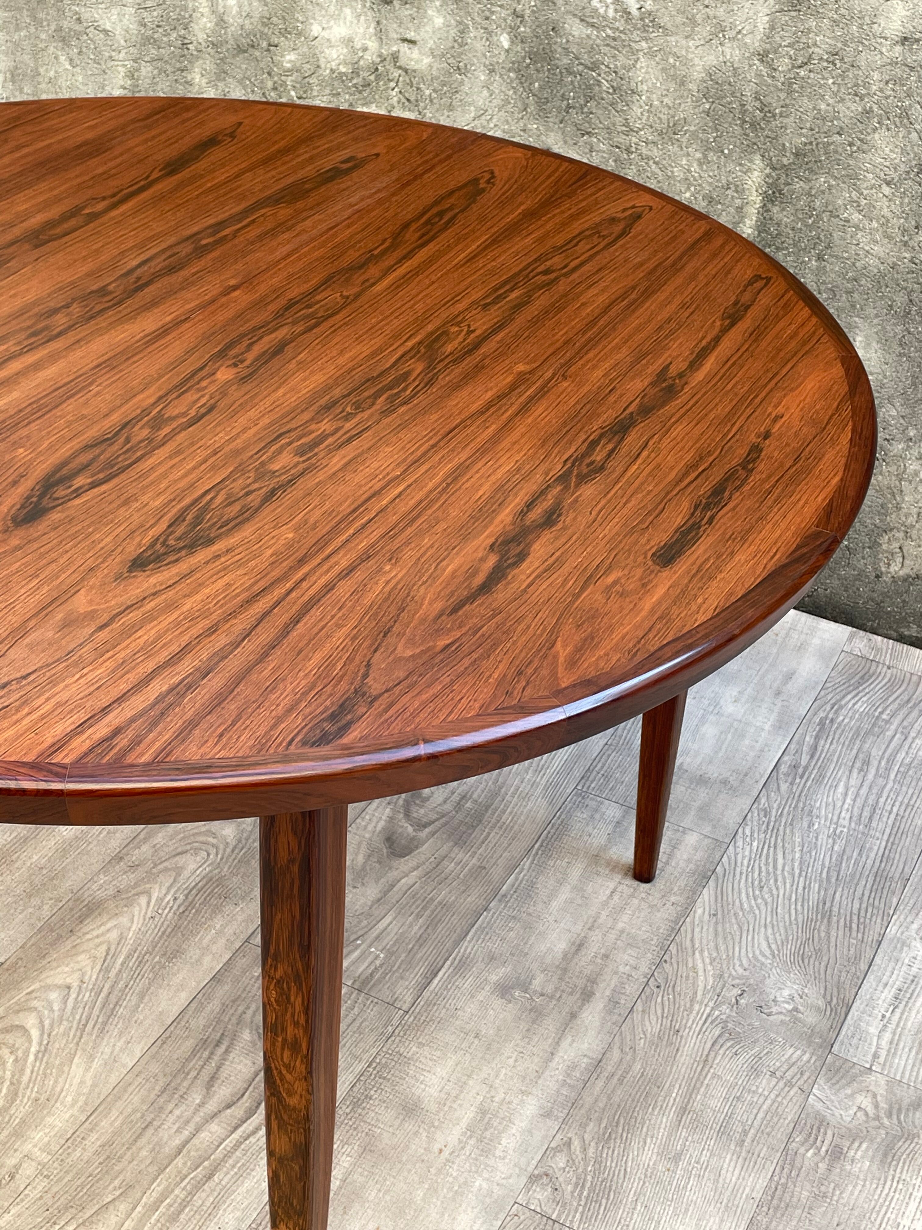 Table scandinave extensible en palissandre, 1960s