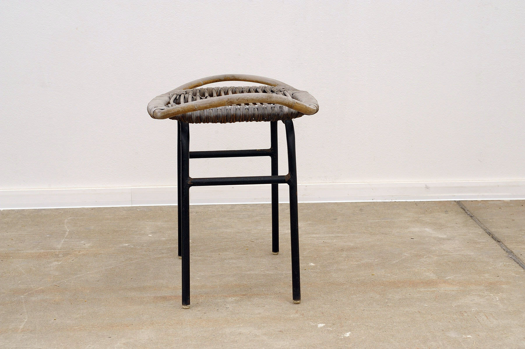 Mid century rattan stool by Alan Fuchs for Uluv 1960´s Czechoslovakia