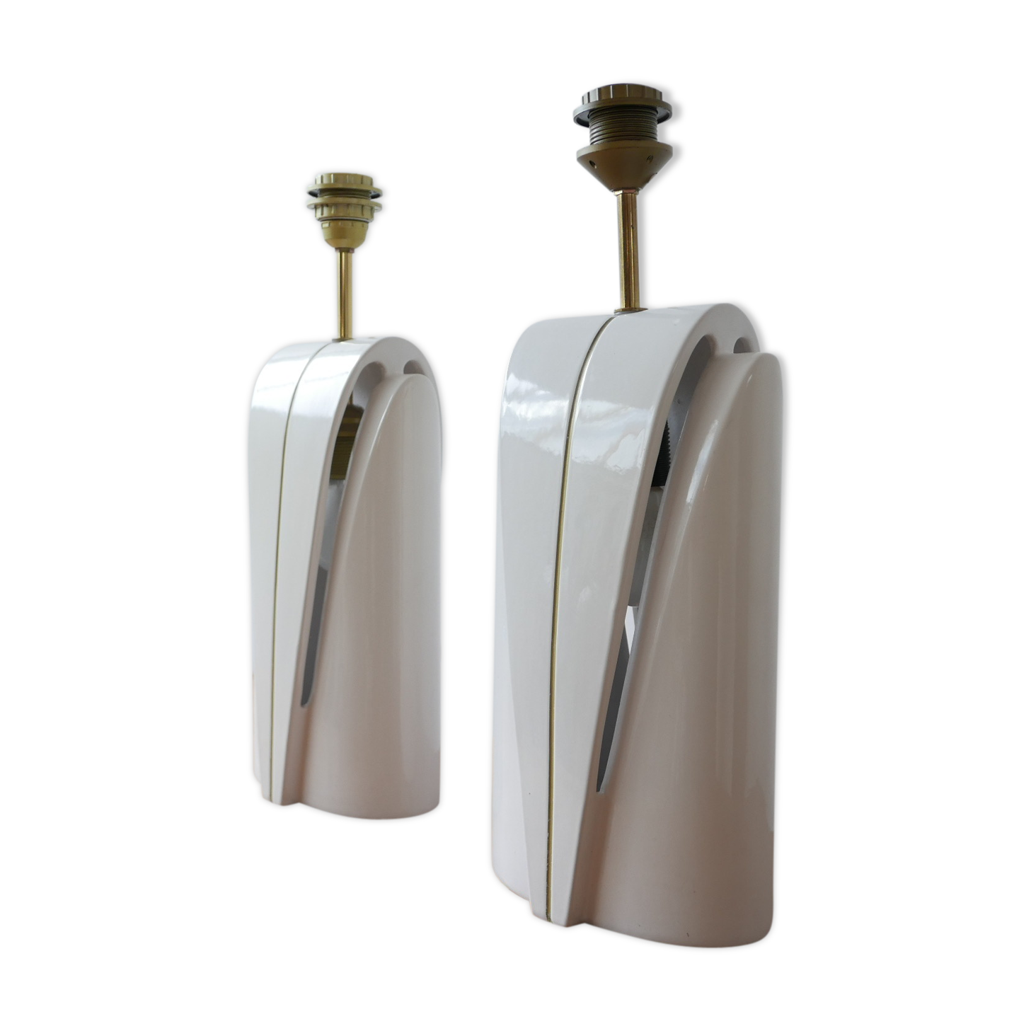 Pair of Late 20th century Ceramic Double Bulb Table Lamps