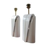 Pair of Late 20th century Ceramic Double Bulb Table Lamps