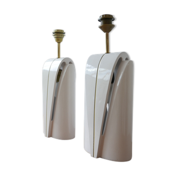 Pair of Late 20th century Ceramic Double Bulb Table Lamps