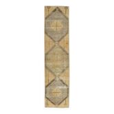 Tapis couloir en laine Oushak turc des années 1970 78x319