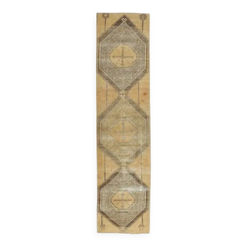 1970s Turkish Oushak Wool Runner Rug 78x319