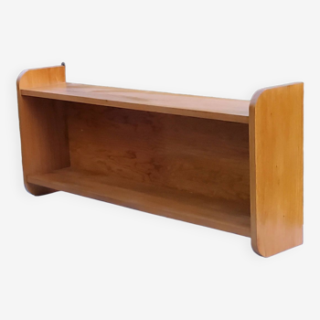 Double wall shelf in solid blond oak from the 1950s