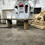 Large brutalist slate table
