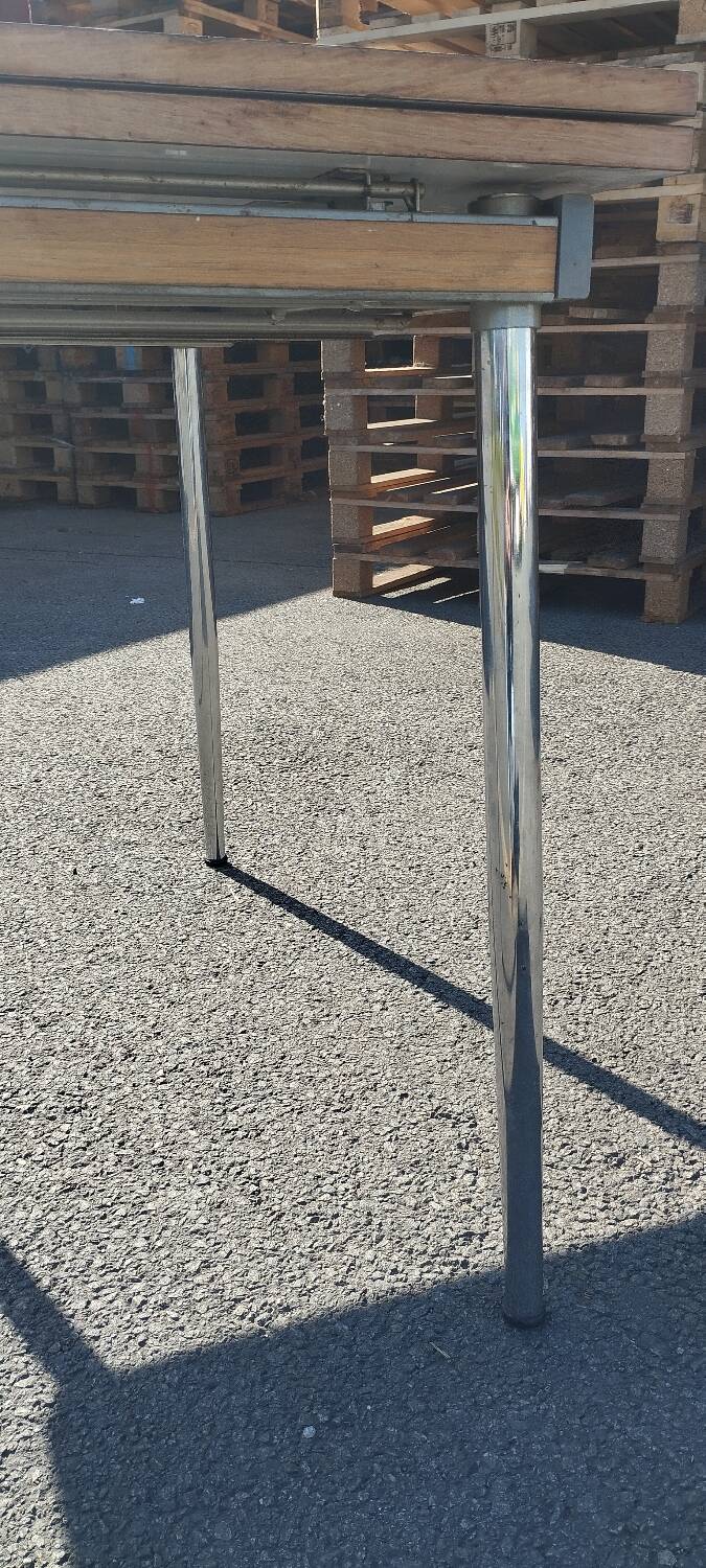 70' wood and chrome kitchen table