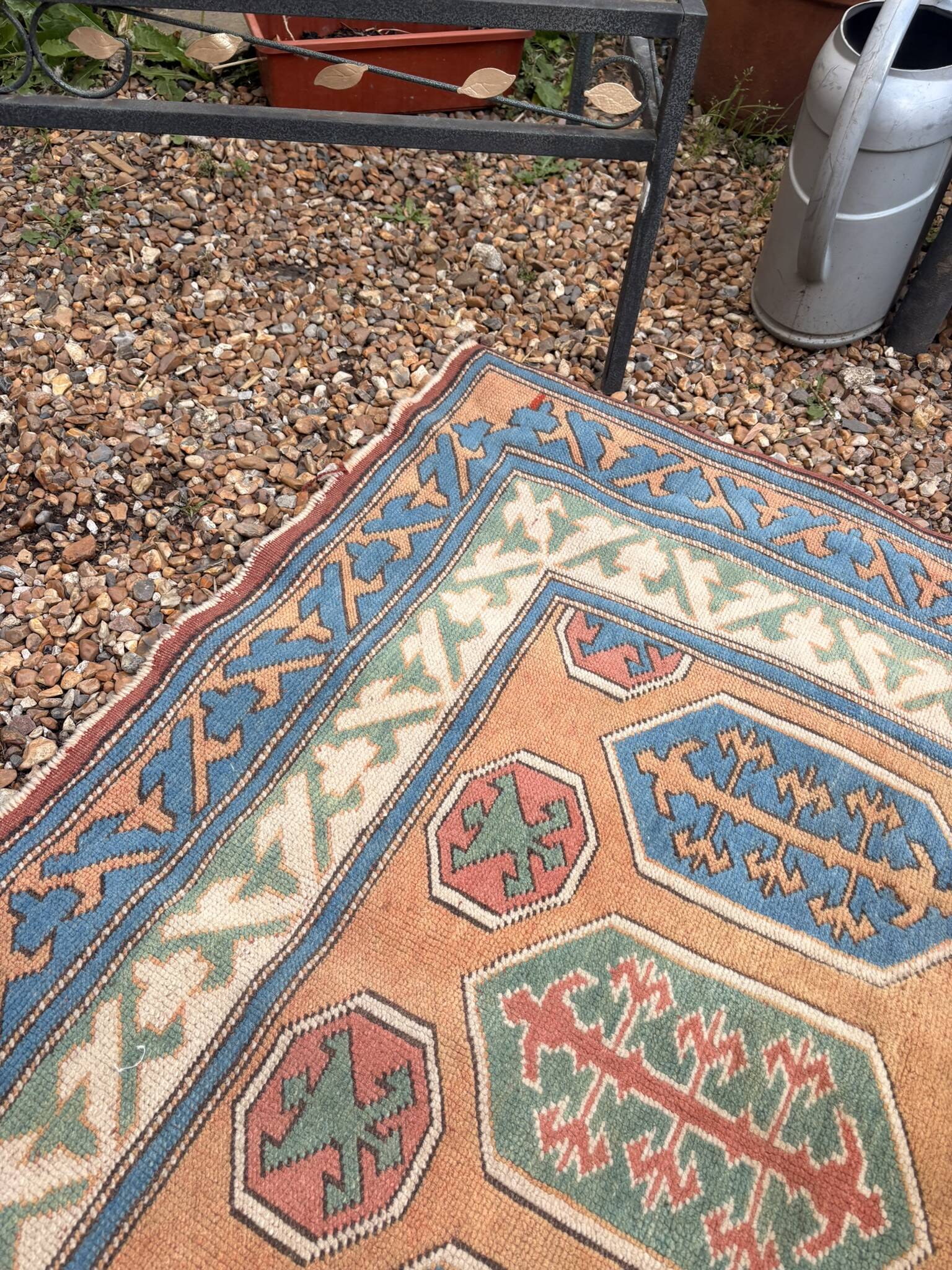 Antique Shirvan carpet, Caucasus 125x190, handmade wool, geometric tribal boho.