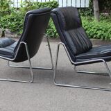 Paire de fauteuils Lange Drabert en cuir 1970