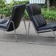 Paire de fauteuils Lange Drabert en cuir 1970