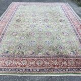 Large emerald Tabriz Persian rug 520x350 cm