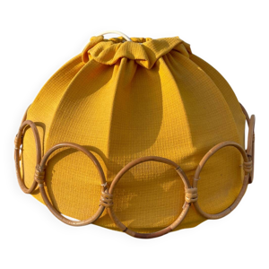 suspension en bois rotin