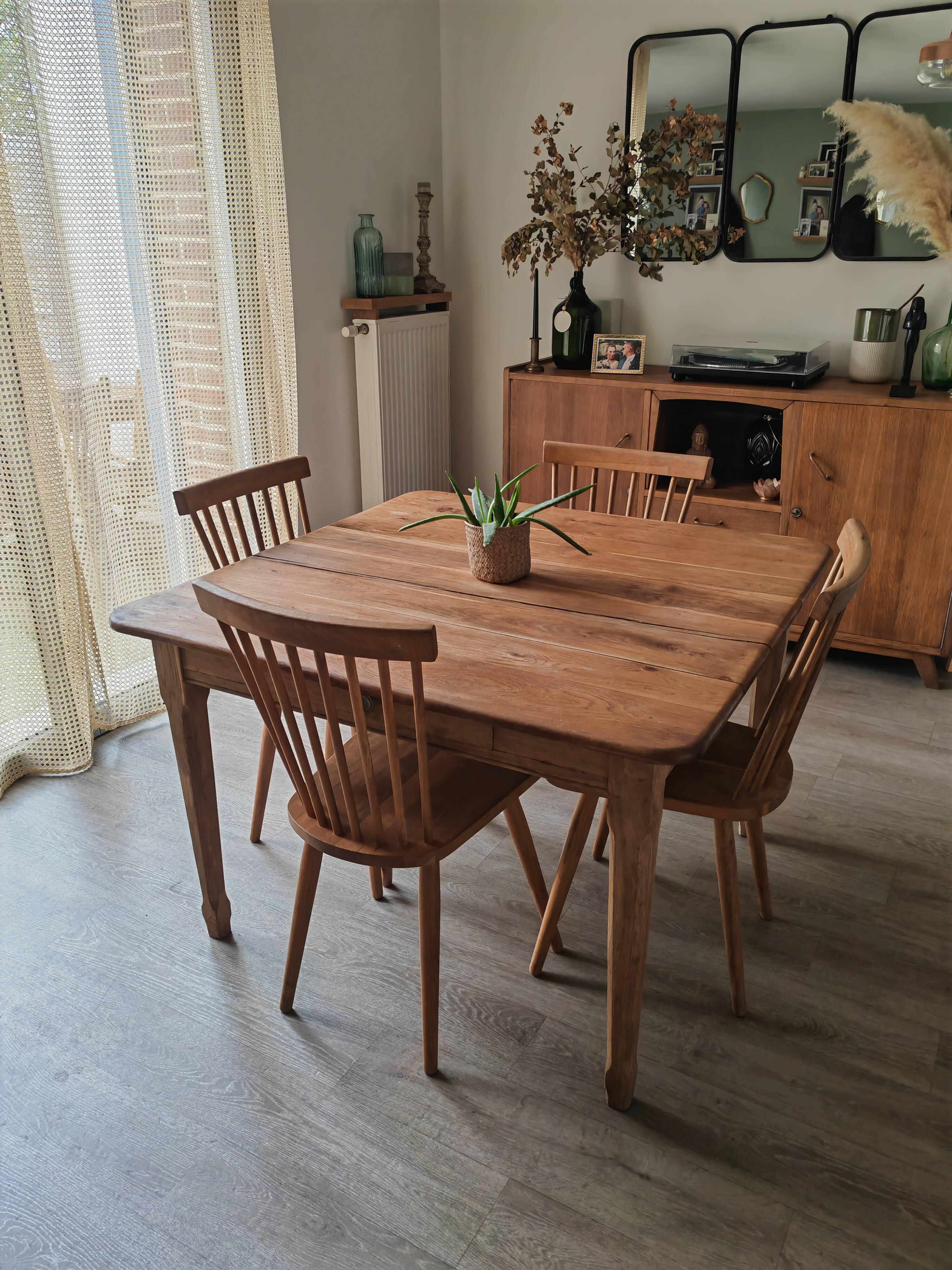 Solid oak farm table