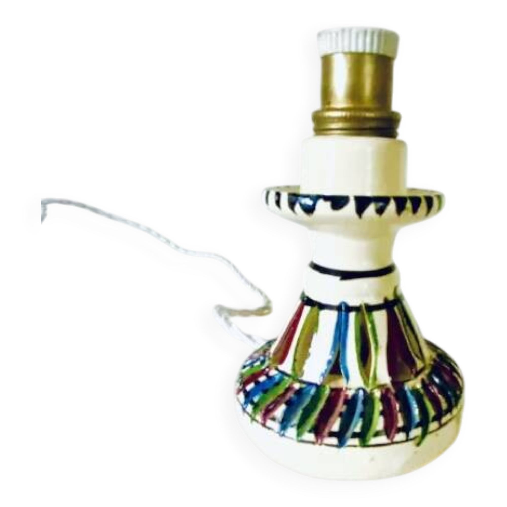 Painted ceramic lamp, 2M fabric cable