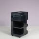 1970s black plastic trolley by Giovanni Pelis for Stile Neolt, Italy