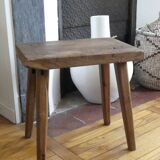 Brutalist wooden stool