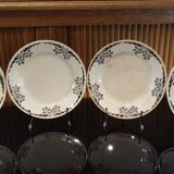 4 earthenware dinner plates OKAN model from Longchamp TERRE DE FER