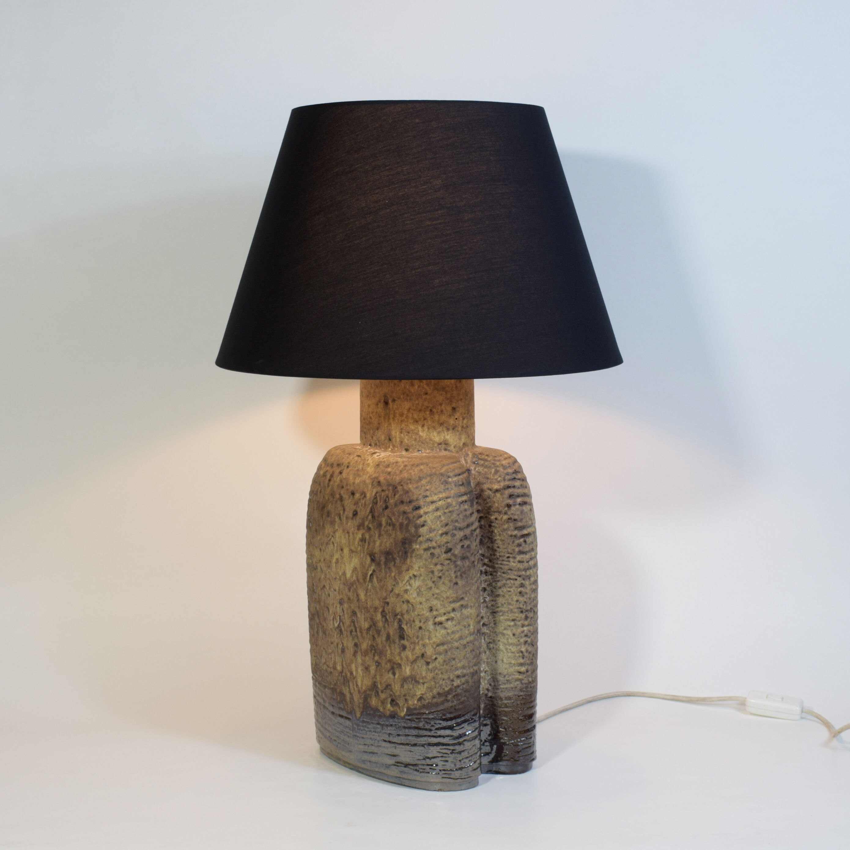 Vintage ceramic lamp and enamel by Kaiser Leuchten, Germany 1969