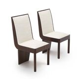 Set of heather wood and fabric chairs, 1940s.