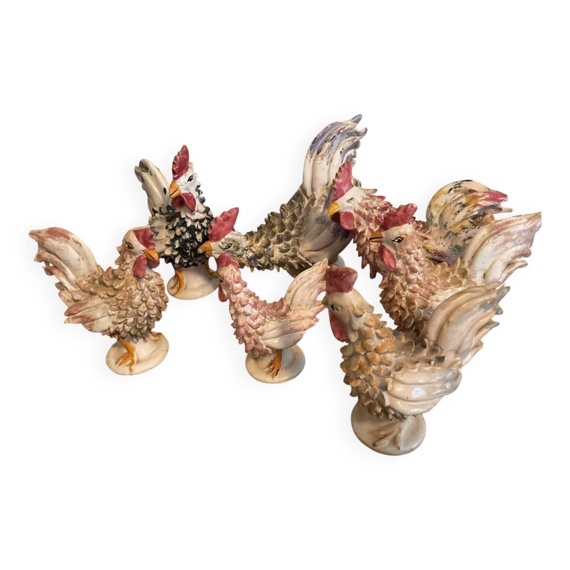 Coqs en porcelaine