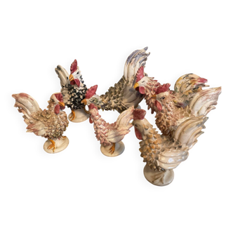 Coqs en porcelaine