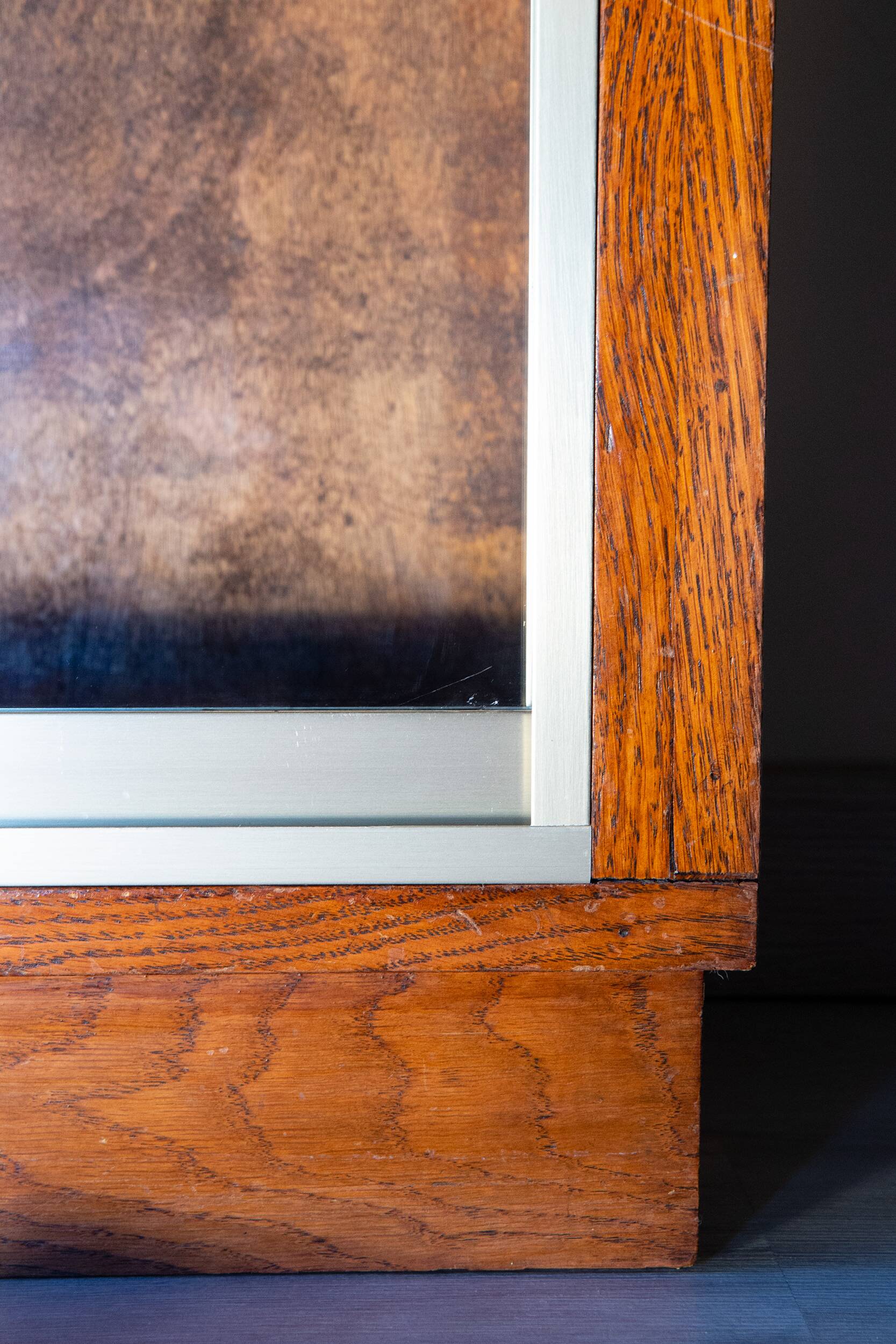 Showcase bookcase, glass and oak 1960