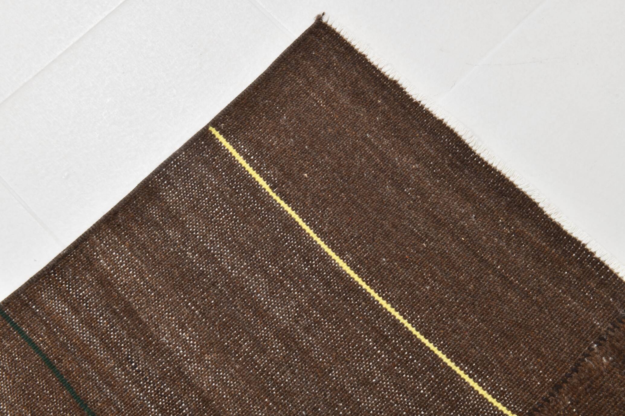 5x8 Dark Brown Ethnic Turkish Kilim Rug, 169x238Cm