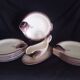 Fish service for 12 people in Longwy ceramic, Copenhagen model, 1960s