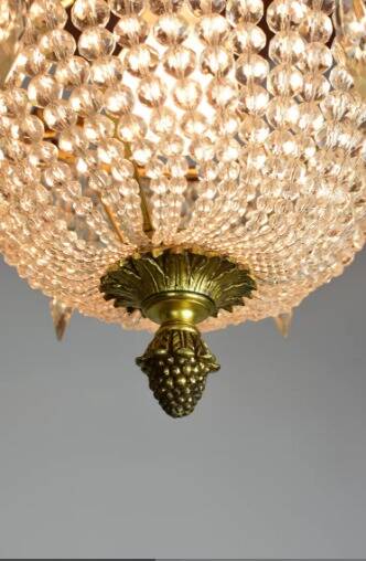Bronze chandelier and Louis XVI pendants