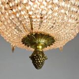 Lustre en bronze et pampilles Louis XVI