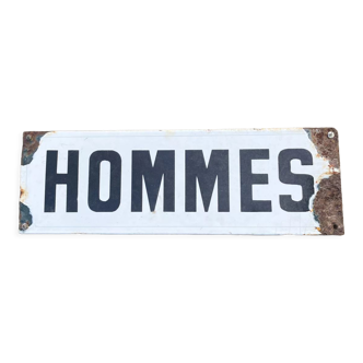 Old double-sided enamelled plate men's toilet stem